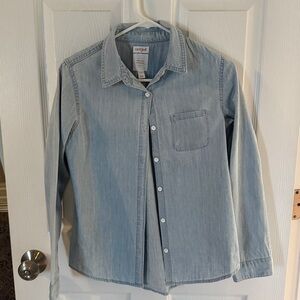 Cat & Jack Light Blue Denim Button-Up Shirt